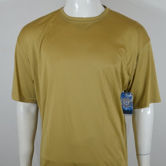 Vapor Apparel Men's T shirt UPF+50 Sun Protection Fishing Flag Sand NWT - Picture 1 of 4